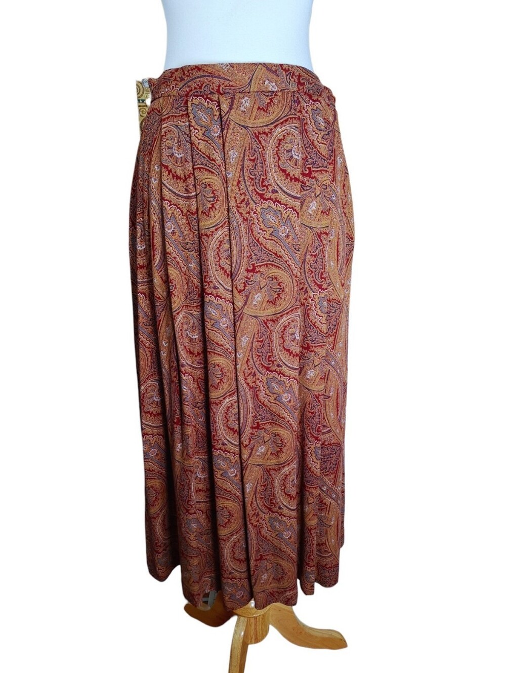 Vintage 90s Paisley Midi Skirt Sz Small Whimsigoth Fairy Grunge Dark Academia